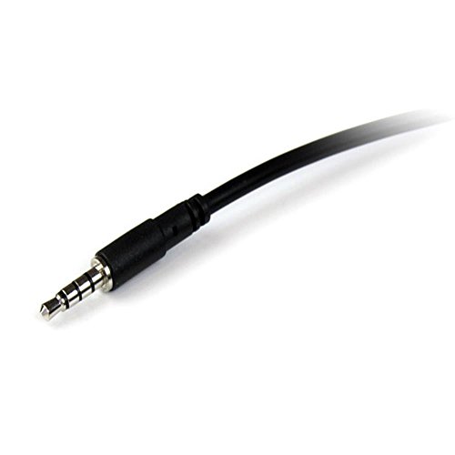 StarTech.com 2m Slim 3,5 mm-es Sztereó Audio Extension Cable & .com 2m 3,5 mm-es 4 Pozíció TRRS Fejhallgató Hosszabbító Kábel