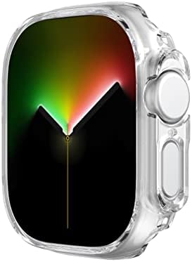 HOUCY Edzett Üveg+Képernyőn az Esetben az Apple Nézni Sorozat 8 Ultra 49mm Galvanizáló TPU Lökhárító Védő az Iwatch Series8 DIY Tartozékok (Szín