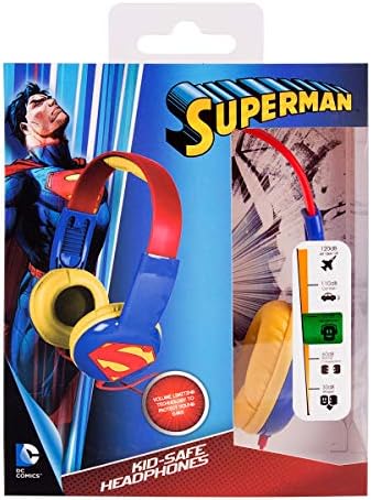 Superman Gyerekek Biztonságos A Fülhallgató HP2-03390 | Gyerekek Fejhallgató, Volume Limiter, hogy a Fejlődő Füle, 3.5 MM Sztereó