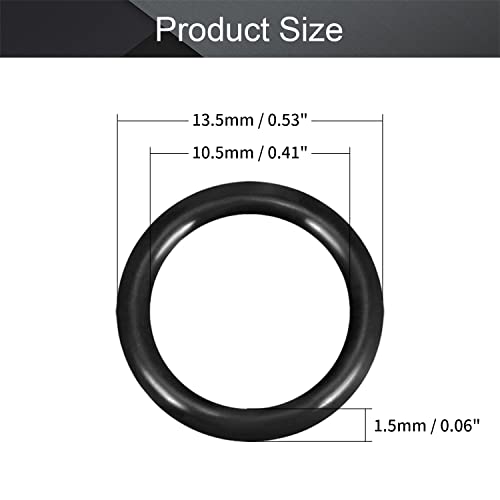 Othmro 50pcs Nitril Gumi O-Gyűrű, 1,5 mm-es Drót Dia 13.5 mm OD Metrikus Tömítő Nitril NBR Gumi Alátétek az Olaj, vagy a