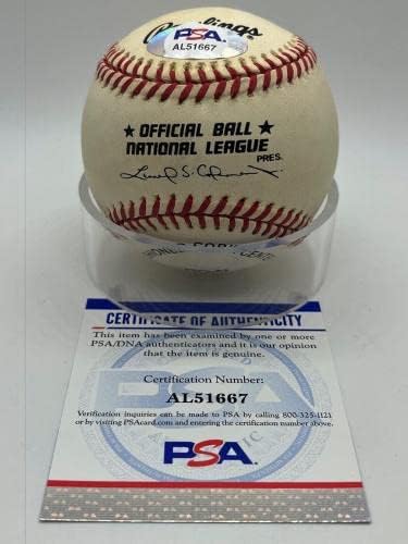 Eddie Mathews Bátrabbak Aláírt Autogramot Hivatalos MLB Baseball PSA DNS *67 - Dedikált Baseball