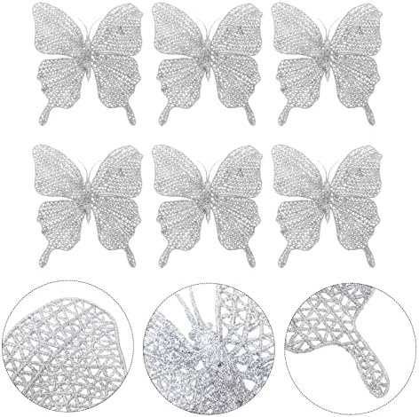 jojofuny karácsonyfa Csillogó Pillangó Pillangó Dekoráció, karácsonyfa Pillangó 3D Csillogó Mesterséges Pillangó Dekoráció Dísztárgy:
