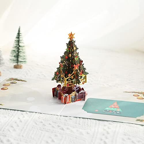Moshuo Karácsonyi Sztereó Üdvözlőlap Kreatív Karácsonyfa Kártya Karácsonyi Tevékenység Ajándék ColorprintingofChristmasdeercart