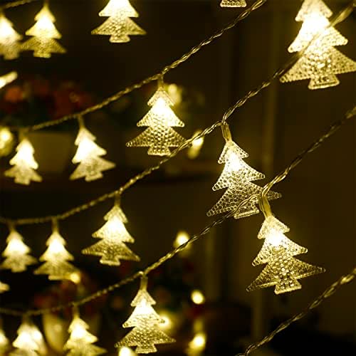 Xingpold Karácsonyi Fények elemes Karácsonyi Díszek, 50 LED Vízálló karácsonyfa Fényei Távoli Kerti Parti Teraszon, Kertben, Otthon