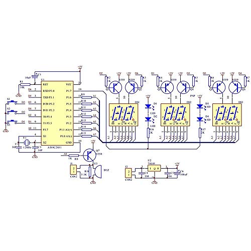 DAOKI Digitális Óra DIY Kit 6Bits C51 AT89C2051 Chip Elektronikus Ébresztőóra Kit PCB-Testület Forrasztási Gyakorlat FR-4 Arduino-val