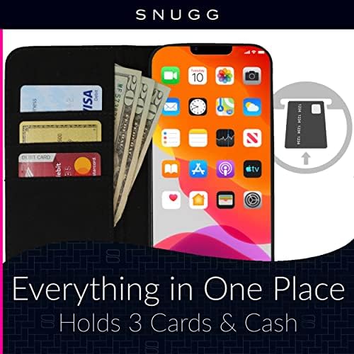 Snugg iPhone 14 Esetben Pénztárca – Összecsukható Tárca Esetében 3 Kártya Slot, Mágnes Bezárása, valamint a Telefon készenléti Funkció – Bőr,
