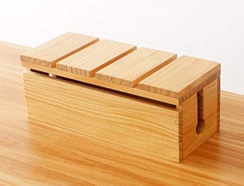 Anncus Egyszerű elosztó fa Szervező Iroda Asztali hálózati kábel befejező fa tároló doboz - (Szín: B festék)