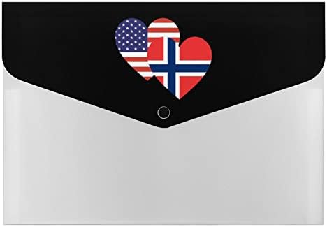 Norvégia Amerikai Szív Zászló Bővülő Fájl Mappa, 6 Zsebbel, egy mappában Szervező Aranyos Mappákat Dokumentumok