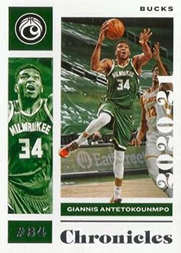 2020-21 Panini Krónikák 5 Giannis Antetokounmpo Milwaukee Bucks NBA Kosárlabda Trading Card