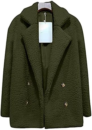 Comfort Egyszínű, Elegáns Gomb-Le Kabátok Hölgy Poliészter Kabát V-Nyak Illik Esik Szülinapi Plus Size