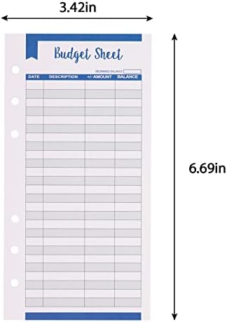 HITNEXT Költségvetés Lap A6-os Költség Tracker Papír, 12DB 6 Gyűrű Pénzt Tracker Készpénz Binder Betétekkel A6 Költségvetés