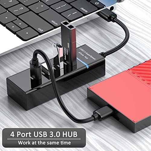 USB Hub 4 Port USB 3.0 Adatok Hub Mobil SSD-t, MacBook, Mac Pro/Mini, iMac, Chromebook, Surface Pro, USB Flash Meghajtó,