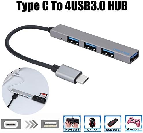 UXZDX Típus C-4 USB Hub Bővítő Vékony Mini, Hordozható, 4-Port USB 2.0 Hub, USB-Power Interface Laptop, Tablet Comput