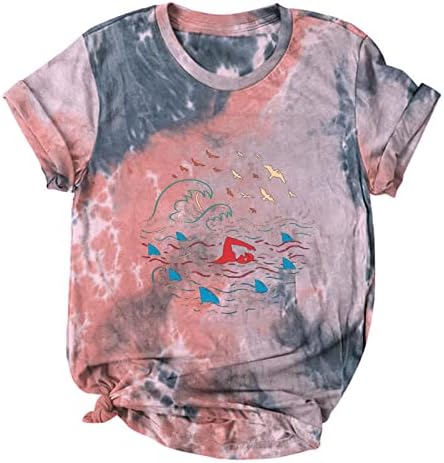 Blúz Tshirt a Női Ősszel, Nyáron Rövid Ujjú 2023 Ruházat Legénység Nyak Pamut Grafikus Nyakkendő Festék Tshirt 6K 6K