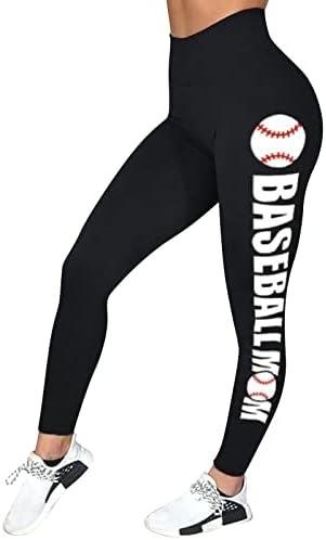 Baseball Nyomtatás Leggings a Nők Magas Derék Jóga Edzés Leggings Ultra Puha Ecsettel, Rugalmas, Kényelmes Edzés Fitness Nadrág