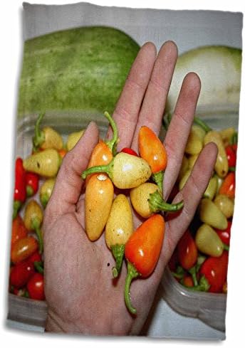3dRose Susan Állatkert Legénység Élelmiszer - kéz a kézben, forró paprika - Törölköző (twl-185156-3)