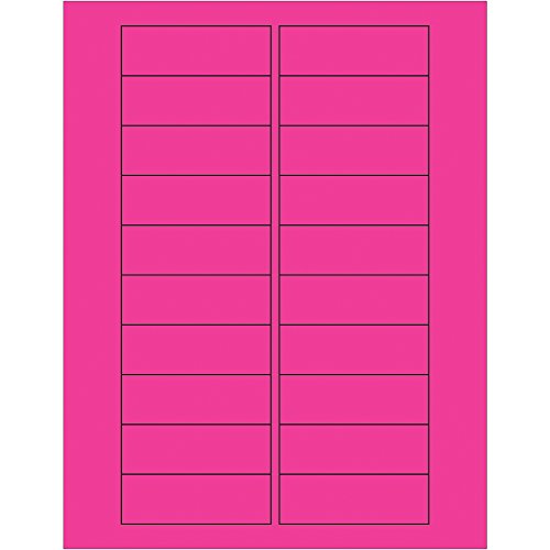 Téglalap Lézer Címke/Matricák, 3 x 1, Fluoreszkáló Rózsaszín, (2000 Címkék Per esetén)