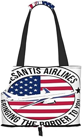 Desantis Airlines Amerikai Zászló Politikai Kisállat Szállító táska Kicsi Kutya Hordozó Táska Pet Travel Bag Aranyos Kézitáska Összecsukható,