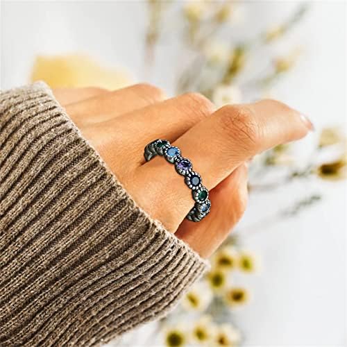 2023 Új Női Gyűrű Fény Luxus Gyűrű Ajándék Gyűrű Alufelni Gyűrű, Gyűrűk, Nővérek (Fekete, Egy Méret)