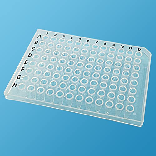 96 Hát Fél Szoknya PCR Plate 0.2 mL Ultra Vékony Fal Tiszta(10db)