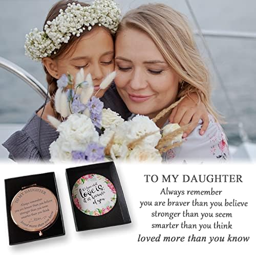 Casfine Lánya Ajándék Apa|, hogy A Lányom Rose Gold Kompakt Tükör | Érettségi Ajándékok Lányoknak | Egyedi, Karácsony,Valentin-Napi,Születésnapi
