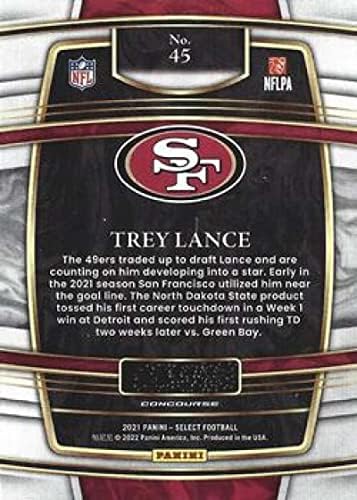 2021 Panini Válassza 45 Trey Lance Csarnok San Francisco 49ers RC Kezdő NFL Labdarúgó-Trading Card