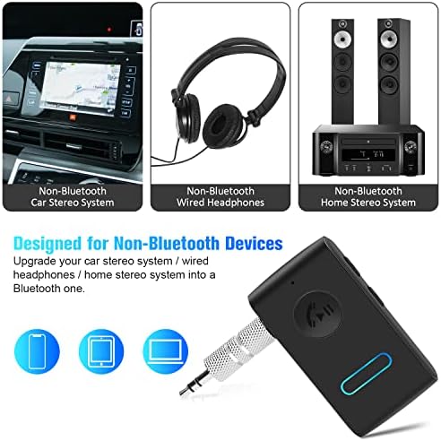 Giveet Bluetooth-AUX-Vevő Autó, a zajcsökkentés Vezeték nélküli Bluetooth-5.0 Zene Adapter Otthoni Sztereó/Vezetékes Fejhallgató