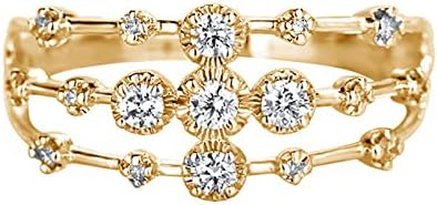 Divat Női Gyémánt Áttört Gyűrű Cirkon Eljegyzési Gyűrűt Rozsdamentes Acél Lábujj Gyűrűk Nők