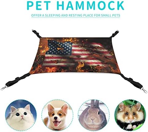 Égő USA Zászló Pet Függőágy Hinta, Összecsukható az Egyszerű szállítás Macska, Kutya Ágy Ágy Pet Függőágy Ágy Szabadon Álló,