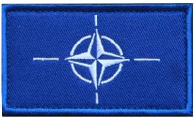 A NATO Zászló Észak-Atlanti Szerződés Szervezete Hímzés Javítás Backer Hook & Hurok Morál Foltok Taktikai Katonai Jelvény