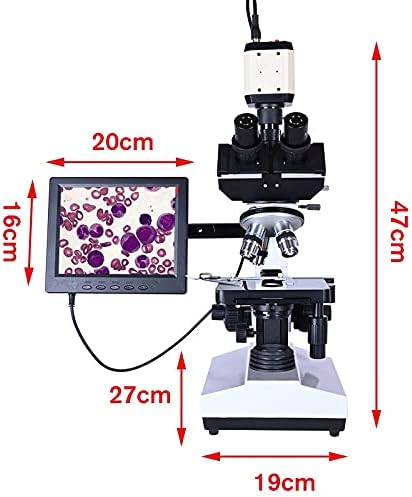 MJWDP Szakmai Labor Biológiai trinocular Mikroszkóp Zoom 2500X + USB Elektronikus Digitális CCD Kamera + 8 hüvelykes LCD