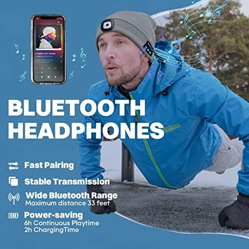 Bosttor Bluetooth Beanie Kalap Lámpa, Fényszóró Kap Fejhallgató, Beépített Hangszóró, Mikrofon, Ajándékok Férfiaknak a Nők Tini