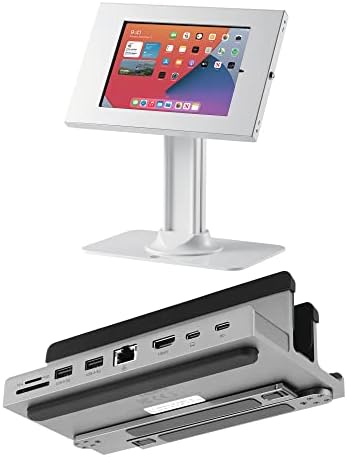 SIIG [Csomag] Zárható Pult Kioszk POS Biztonsági Tartót, valamint USB-C iPad, Tablet Dokkoló Sation Állvány