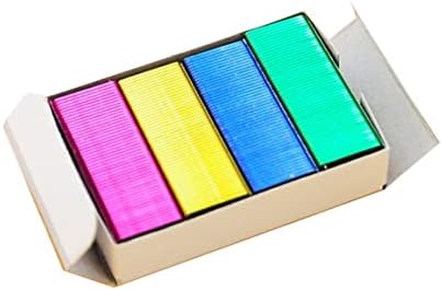 Kapocs,800 Db Mini Szín Staples DIY Bolt Tűzőgép Utántöltő Prémium Standard Book Tűzőkapcsok Irodai felszerelés (Rózsaszín, Sárga, Kék, Zöld)