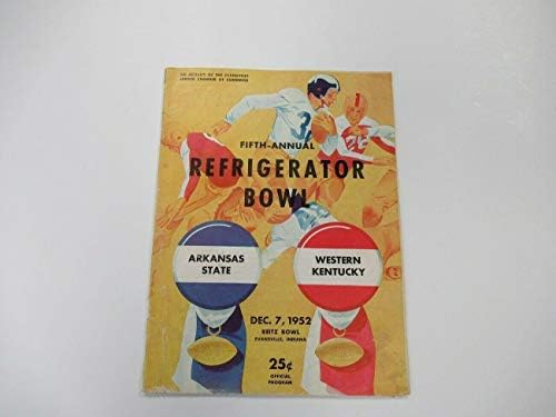 1952 Hűtőszekrény Tál Program Arkansas St. v Western Kentucky 12/7 Ex 68903 - Főiskolai Programok