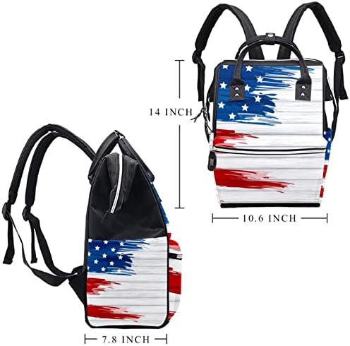 GUEROTKR Utazási Hátizsák, Pelenka táska, Hátizsák Táskában, Fa Deszka Amerikai Zászló Doodle minta