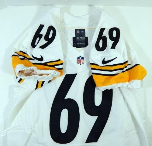 2013 Pittsburgh Steelers Joe Madsen 69 Játék Kiadott Fehér Jersey 46 DP21368 - Aláíratlan NFL Játék Használt Mezek