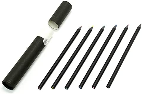 タキザワ Japánban Készült BG-A876-3 Fekete, Színes Ceruzák, 6-Színes Készlet, Fekete Kerek Akna, 3-Set Csomag