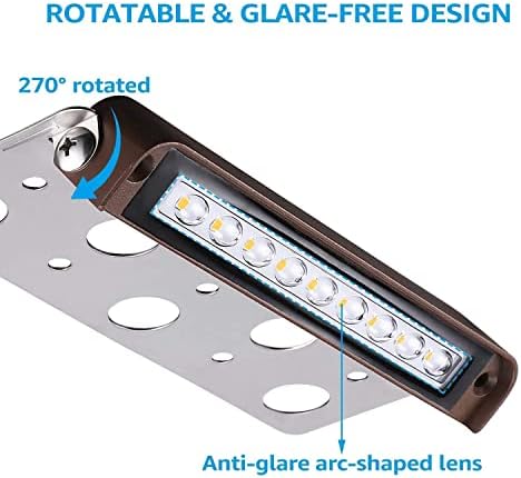 LEONLITE 7 Hüvelykes Hardscape Paver Fény Csomag 100ft 16/2 Kábel, 8-Pack Alacsony Feszültség 270° - ban Forgatható LED támfal Fény,