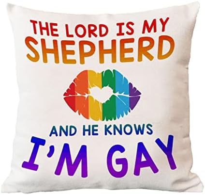 Szivárvány Egyenlőség Leszbikus, Meleg LGBTQ Párnát Fedezi Az Úr az Én Pásztorom, nem Tudja, hogy Meleg vagyok párnahuzat párnahuzat