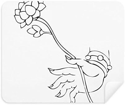 Kultúra Lotus Kéz Egyszerű Illusztráció a Minta tisztítókendővel Képernyő Tisztító 2db Velúr Szövet