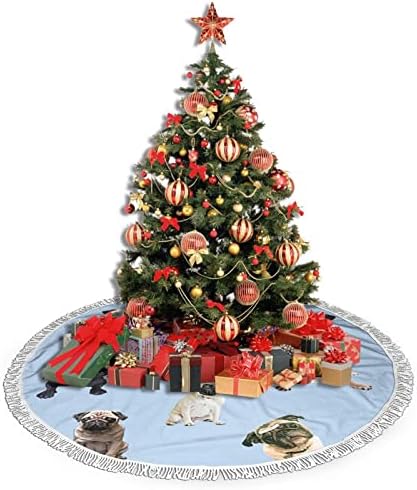 Aranyos Mopsz Kutya karácsonyfa Szoknya, karácsonyfa Szoknya Szőnyeg Tassel a Nyaralás, Esküvő Dekoráció 48