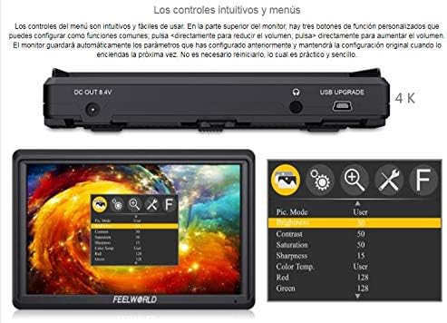 Feelworld FW568 5.5 hüvelykes, 4K HDMI DSLR Fényképezőgép Mező Kis Monitor Full HD 1920 x 1080 LCD, IPS Videó Támogatás részvétel a DSLR
