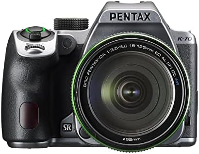 Pentax K-70 24MP Full HD DLR Kamera SMC DA 18-135mm f/3.5-5.6 ED AL DC WR Lencse, Ezüst - Csomag Tok Esetben, Tartalék Akkumulátor,