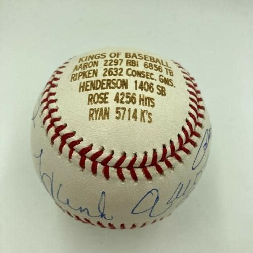 Lenyűgöző Királyok Baseball Hank Aaron Nolan Ryan Ripken Aláírt Baseball SZÖVETSÉG COA - Dedikált Baseball