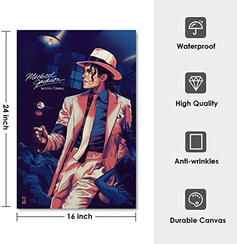 Művészet Plakát Nyomtatás 16 x 24 Hüvelyk Michael Merch Jackson Vászon falikép lakberendezés Nappali, Hálószoba, Iroda
