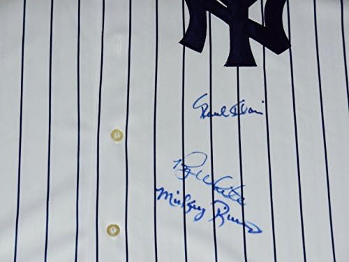 1977-78 Yankees World Series Szélen Dedikált Jersey - Folyók, Blair & Fehér!