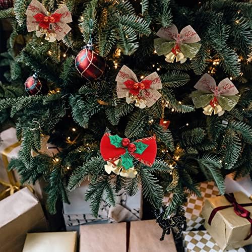 Karácsonyi Íj Harangok Fa Dekoráció: 10db Karácsonyi Mini Íj Bell Fa Jingle Bells Dísz Kézműves Jelen Íj Karácsonyi Mini Bowknot a karácsonyfa