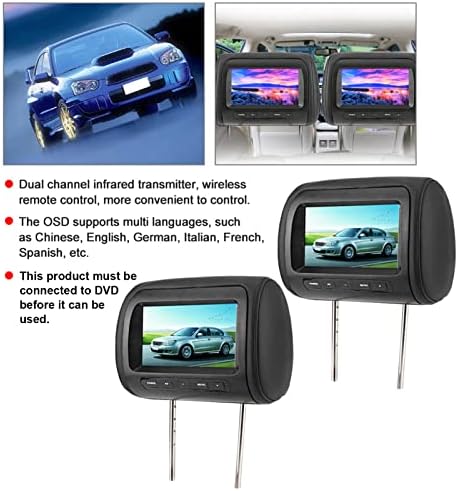 Autó, Fejtámla Monitor, 2db 7 a Vezeték nélküli Vezérlő Állítható Fejtámla LCD Monitor, MP5 Kijelző DVD-7 HD LCD Digitális kijelző Monitor