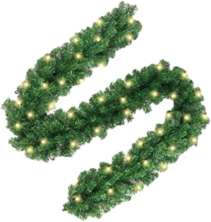 CLISPEED 9ft Karácsonyi Koszorú 30 LED Mesterséges Karácsonyi Koszorú Koszorú Zöld Koszorú elemes a Bejárati Ajtó Lépcsőn Kandalló Karácsonyi